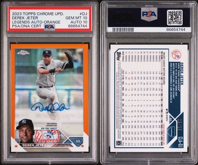 2023 Topps Chrome Update Derek Jeter Orange /25 PSA 10 / Auto 10 