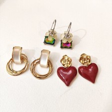 vintage Style lotx3 new earings stud. 925 needle