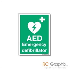 AED Emergency Defibrillator Defib Sticker Sign