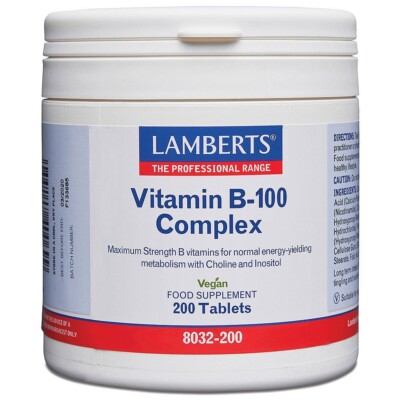 Lamberts Vitamin B-100 Complex Tablets (200) BBE 11/2028