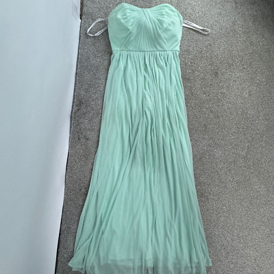 David s Bridal Mint Green Long Strapless Maxi Gown 2 Prom Formal Evening Dress