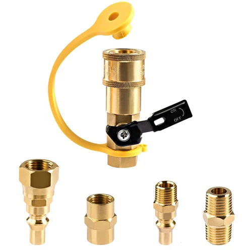 1 SET RV Quick Connect Fittings BBQ Grill Adapter 1/4" NPT Propane Hose Adapter - Picture 8 of 13