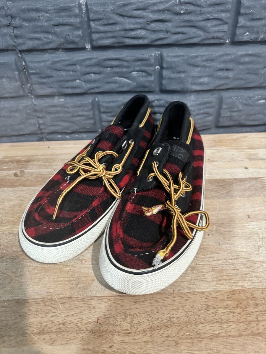 Sperry Men's Bahama Storm 3-Eye Sneaker Shoes Buffalo Check Size