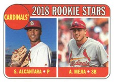 2018 Topps Heritage #14 Alex Mejia/Sandy Alcantara St. Louis Cardinals Rookie