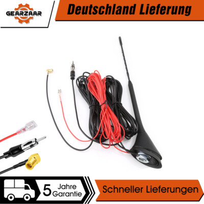 DAB+ Antenne AM FM Dachantenne Autoantenne Verstärker SMB DIN Kombi-Antenne