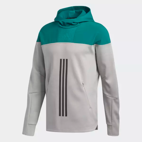 Adidas ID Amplifier Grey Green Men's Hoodie Sweatshirt Sz M