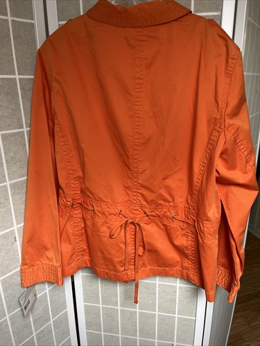 Liz Claiborne 100% Cotton Orange Long Sleeve Button Up Jacket Women's Size 2X - 第 6/6 張圖片