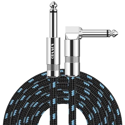 Sovvid 3M Guitar Cable Right Angle Braided Low Noise Instrument Lead