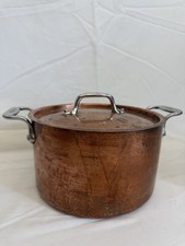 Olla de 4 cuartos de galón con núcleo de cobre totalmente revestido con tapa de cobre inoxidable hecha en EE. UU. 8”