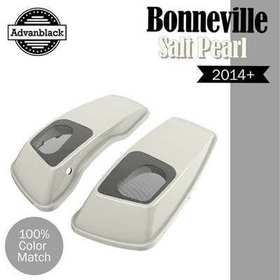 Bonneville Salt Pearl 6x9 inch Saddlebag Speaker Lids Audio Cover F/ 14+ Harley