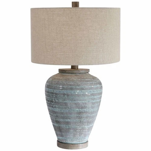 Uttermost 26228-1 Light Aqua Blue / Gray Pelia 28"H Vase Table Lamp - Picture 1 of 8