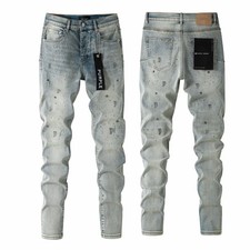 2026 New Purple Brand fashion Slim fit Splash-ink jeans 28-40  