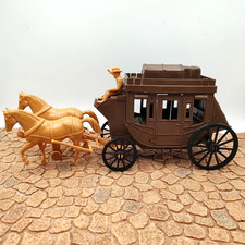 Vintage Processed Plastic Co Stage Coach with Horses USA 7665 With Driver