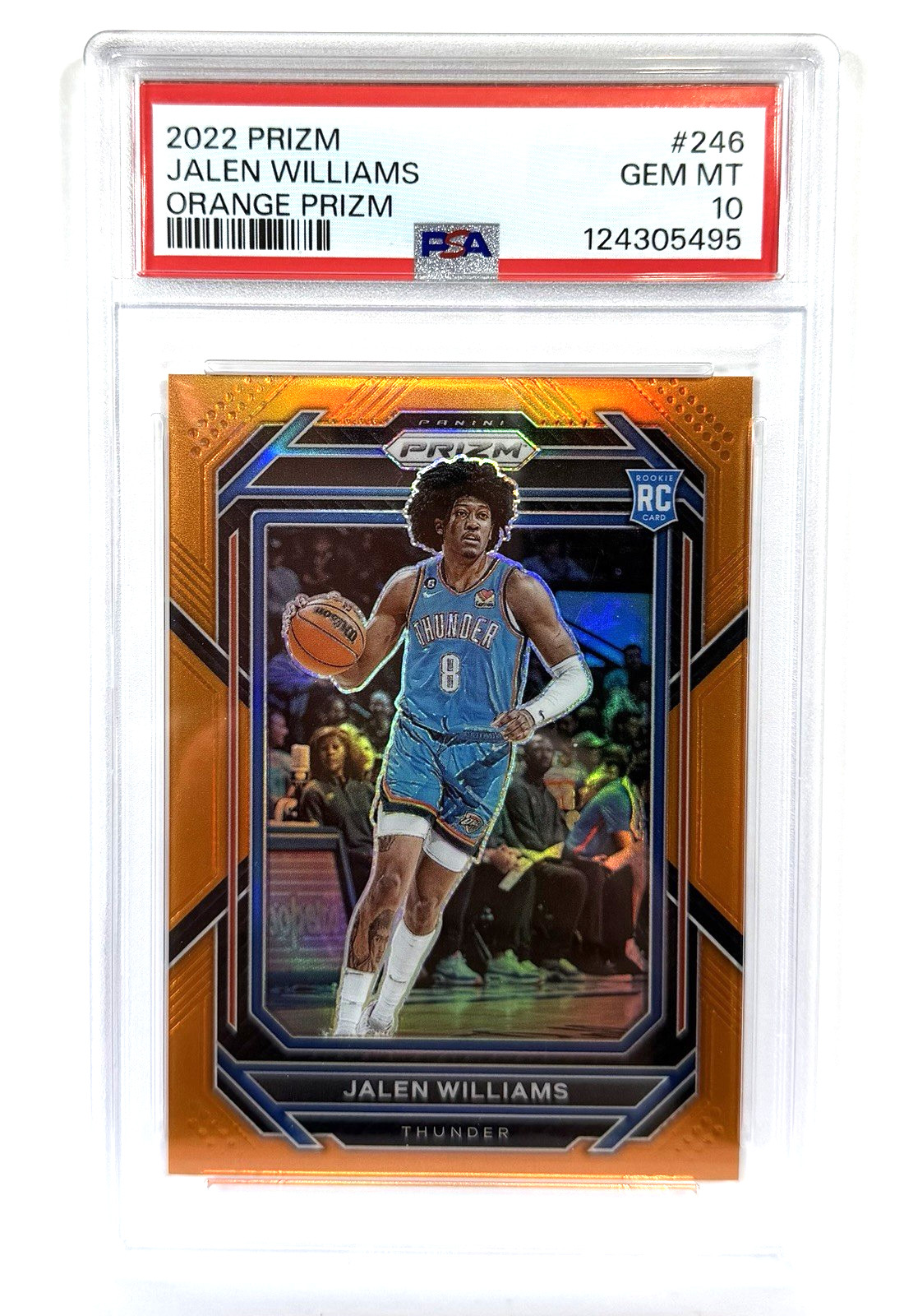JALEN WILLIAMS🔥ORANGE/49🔥PSA 10🔥2022 PRIZM #246 RC🔥COLOR MATCH🔥 THUNDER