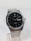 Vtg NOS Lorus Mens Watch 35mm Silver Tone V733-9A10 Day Date NEW BATTERY