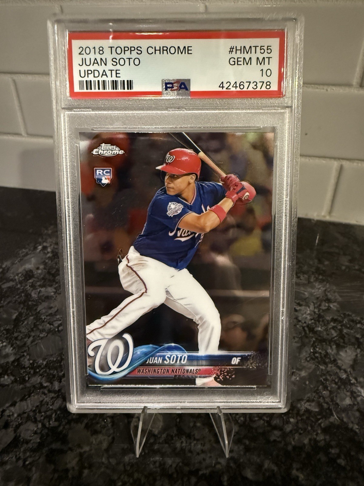 2018 Topps Chrome Update Juan Soto RC Card #HMT55 PSA 10 GEM MINT Rookie 