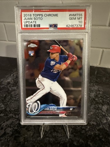 2018 Topps Chrome Update Juan Soto RC Card #HMT55 PSA 10 GEM MINT Rookie 