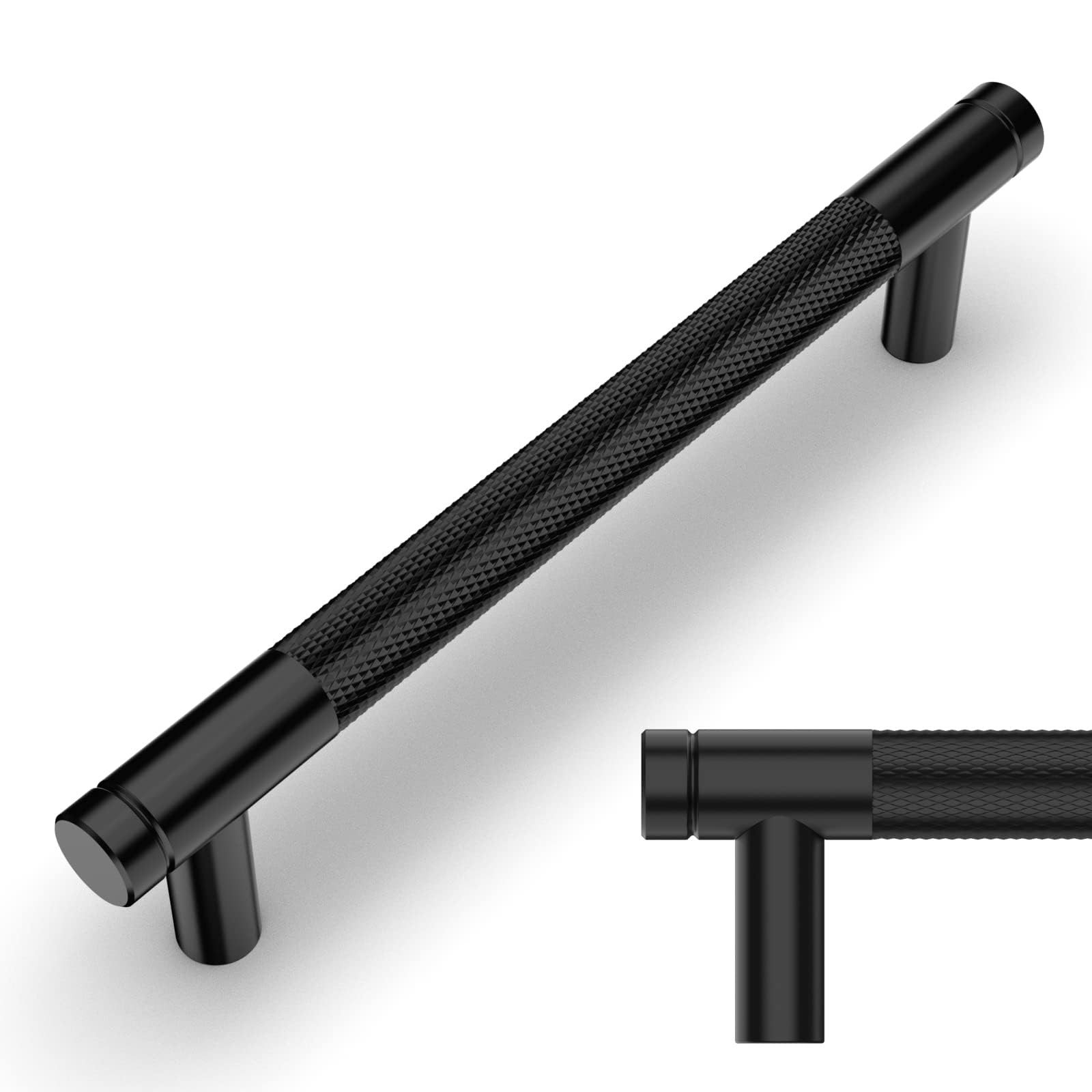 30 Pack 5 Inch Matte Black Cabinet Pulls 128mm Hole Center Drawer Handles