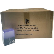 500 - 180pt Top Loaders Full Case Platinum Protectors Premium Thick Toploaders