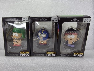 VINTAGE South Park Ornaments Lot of 3 - Stan, Kyle, Kenny Wrestlers - Kurt Adler