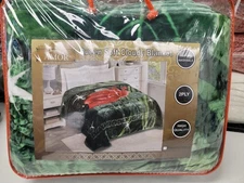 Nestl 9 Lbs  Velvet Fleece 2 Ply Heavy & Warm Korean Style Queen Blanket Green