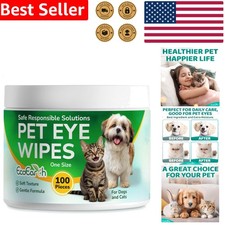 100 Pcs Pet Eye Wipes Gentle Cleaning Tear Stains Crust Discharge Remover