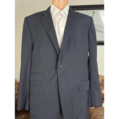 Tom Ford Navy Blue Wool Suit Jacket Blazer 56R IT/ 46R US men's Notch Lapel