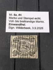 Altdeutschland Braunschweig 8 a "EINWANDFREI" gestempelt gepr&uuml;ft BPP Kat 110,-