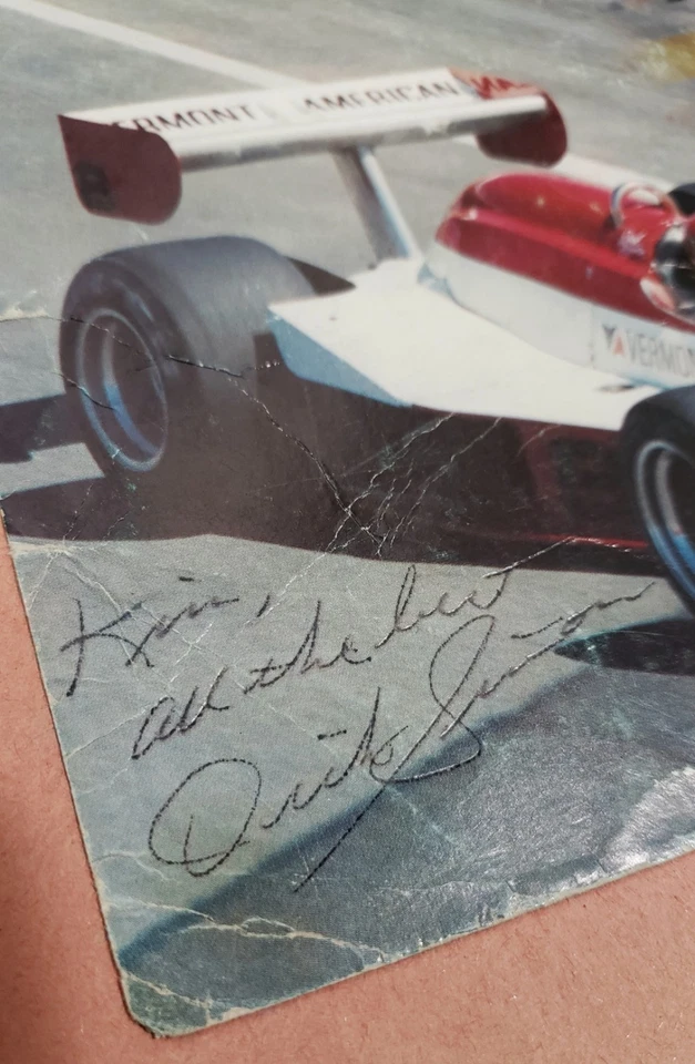 1980 Dick Simon #8 Formula 1 Car Vermont American Autographed Picture Indy 500 - Image 3 of 4