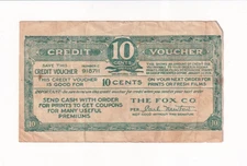 THE FOX COMPANY VINTAGE CREDIT 10 CENTS KODAK PHOTO PRINTS SAN ANTONIO (1926)