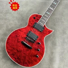 Brand New ESP Red Big Flower EC-100 Electric Guitar EMG Pickups Black Parts