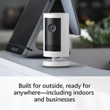 Ring Outdoor Cam (Stick Up Cam)| Battery Operated | White