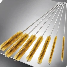 7 PCS Brass Wire Tube Brush Kit Wire Bottle Brushes, 11'' Long-Handle Wire Brist