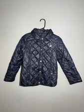 Tommy Hilfiger Jacket Girls Medium 8/10 Black Quilted Snap Front Coat
