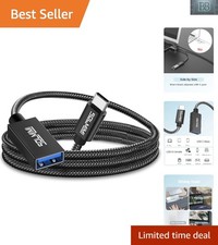 Aluminum Alloy USB C to USB A Adapter 4FT - 5Gbps Transfer, Tangle-Free Cable