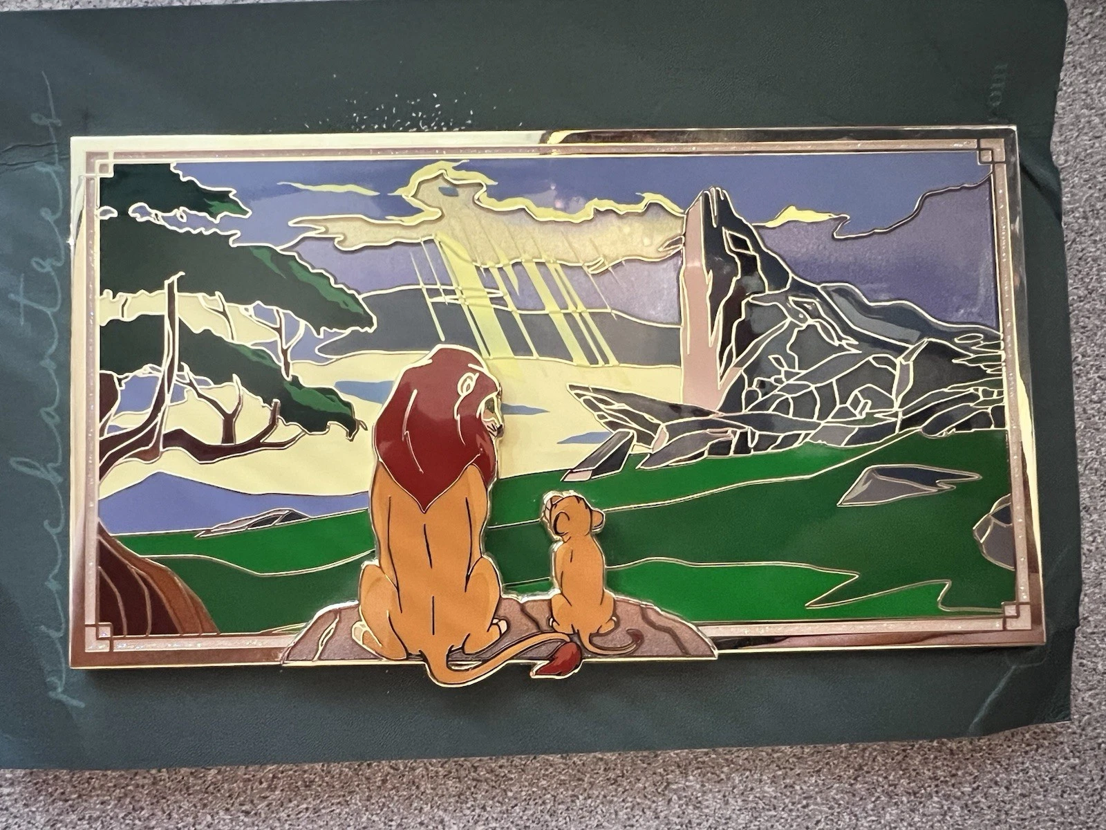 Lion King Pin Disney Simba Mufasa Framed 3” X 5” Overlook