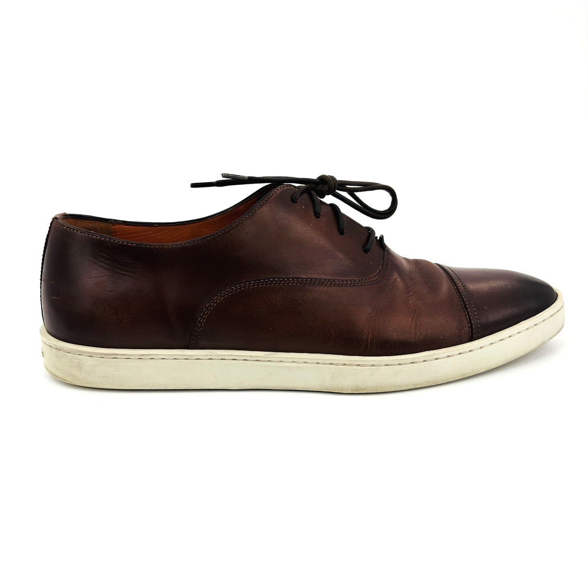 Mens 9 D Santoni Durbin Bund Cap Toe Oxford Brown Italian  display picture 1