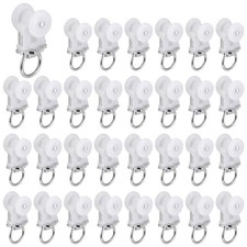 Curtain Track Roller Hooks 40 Pcs Ceiling Mount Dual Wheel Carriers