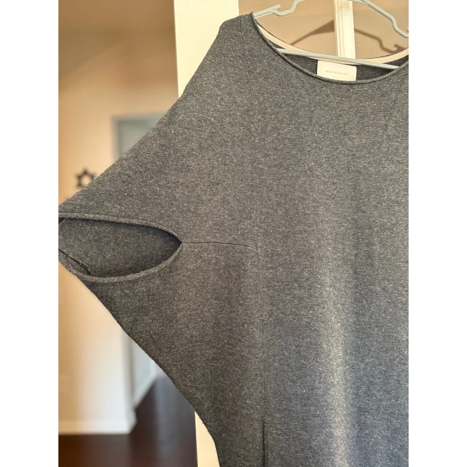 Brochu Walker Cashmere wool Charcoal Sweater Dress Medium - Imagem 2 de 4