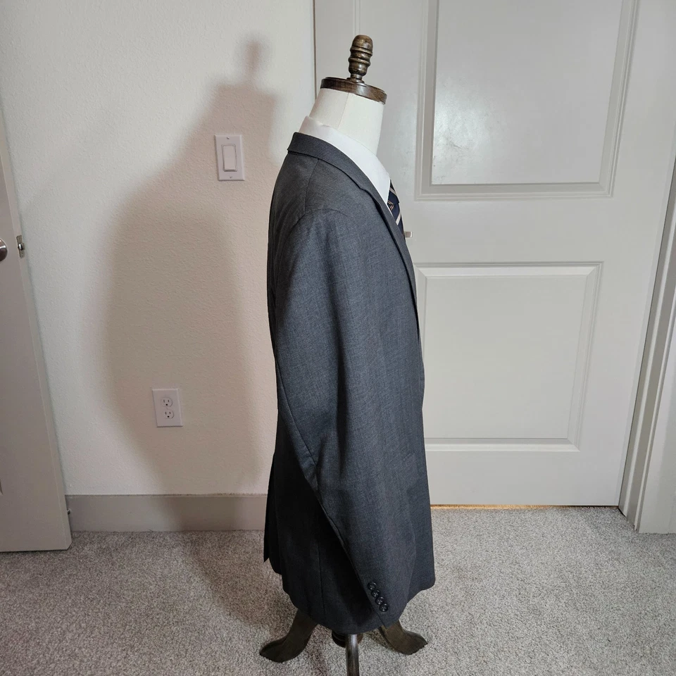 Jos A Bank 2 piezas 42L 100 % lana traje hombre pantalones 36x32 gris Foto 3 de 4