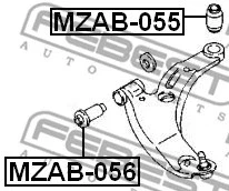 Brazo de control delantero FEBEST 1999-2003 Mazda Protege MZAB-056 Foto 2 de 2