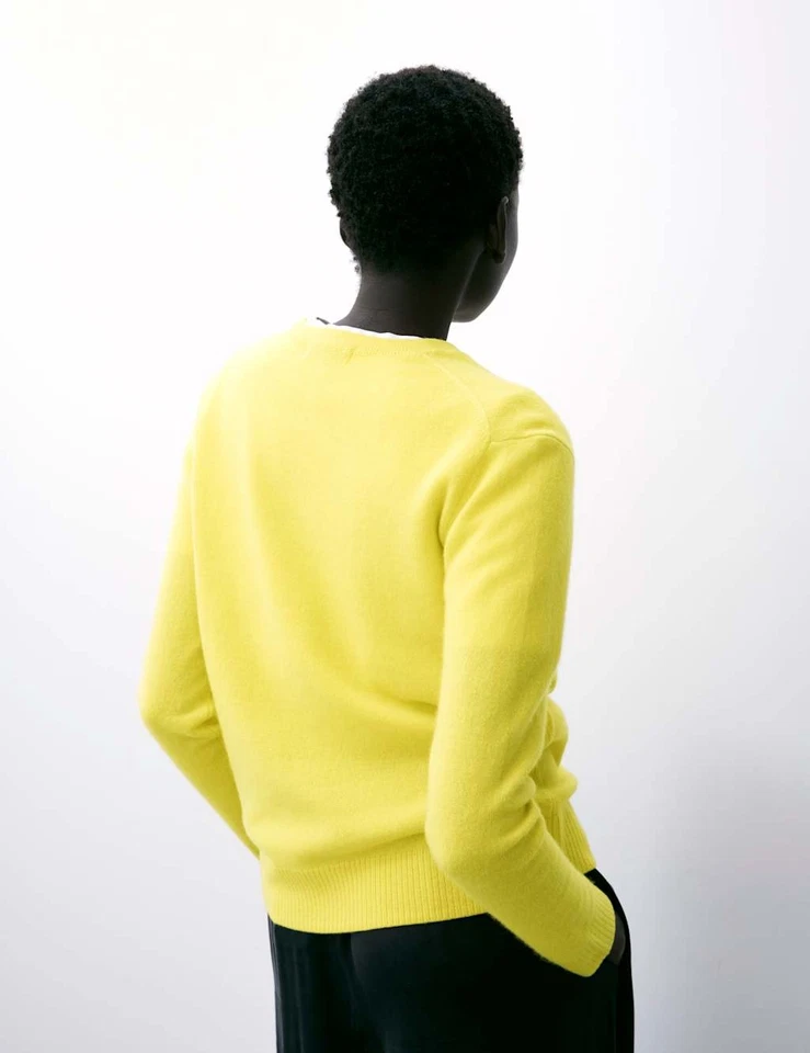 Marks & Spencer Womens Yellow Cashmere Crew Long sleeved Women Jumper - M&S — 第 4/4 张图片