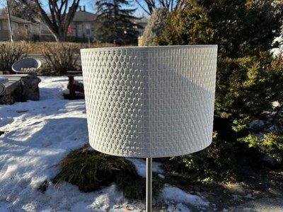 IKEA Alang White Silver Brushed Adjustable Floor Lamp Light