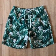 Trunks Surf  Swim Co. Palm Swim Trunks Mens Size Large Green Agave Boardshorts