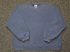 Vintage Adidas Sweatshirt 90's Size 2XL Blue Faded Blank Logo