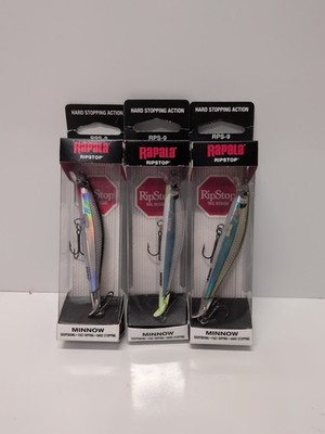 Lot Of 3 Different Color Rapala Ripstop Minnow Suspending RPS-9 RPS09 (920)