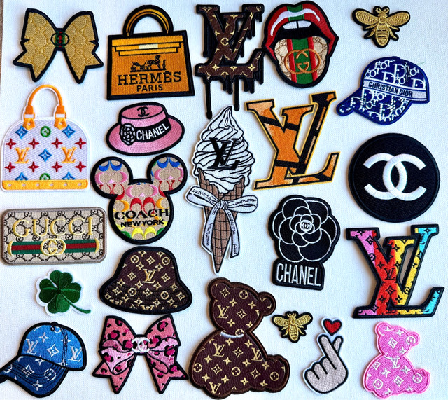 Iron-On Patch bear hat bag flower Designer Logo embroidered