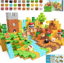 Minecraft Magnetic Blocks Building Blocks Games STEM Toys Kids Gifts Lava World