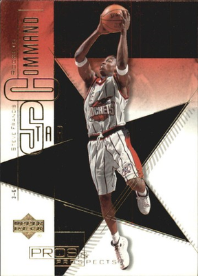 #ad #ad 2000 01 Upper Deck Pros and Prospects Star Command #SC9 Steve Francis BSK $1.05