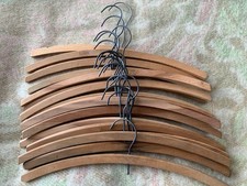 Lot of 20 Vintage Wooden Clothes Hangers Wood Primitive Crochet